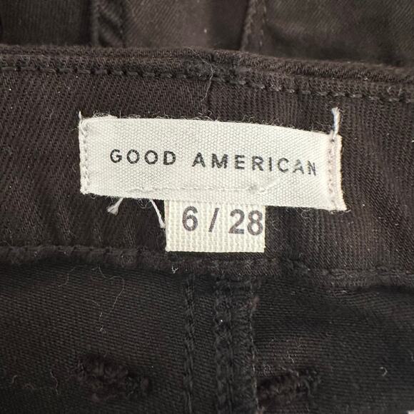 Good American Good Curve Straight Never Fade Jeans Black 6/28 - Picture 4 of 11